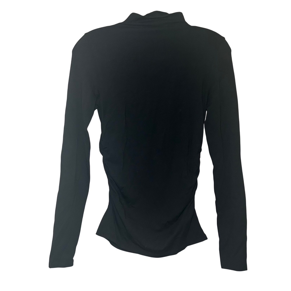 NWT Madewell Ruched Mockneck Long-Sleeve Top black women's small Classic minimal
